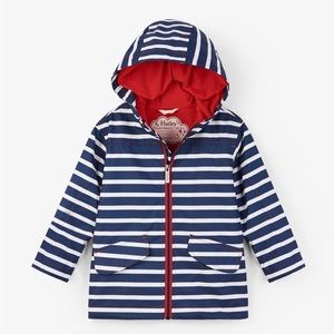【Hatley】Navy Stripes Microfiber Rain Jacket